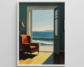 Edward Hopper Inspired Print: American Realism Wall Art (Digital Download)