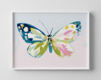 Butterfly Wall Art: Pastel Whimsical Kids Room Decor (Digital Download)