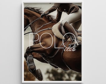 Vintage Polospieler Druck: Pferdesport Kunst Poster (Digitaler Download)