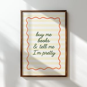 Buy Me Books Vintage Print – Book Lover Wall Art (Digital Download)