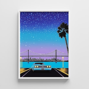 Hiroshi Nagai Art Poster, Retro Wall Decor Printable, Japanese City Pop Digital Print, 80s Aesthetic Poster, Vintage Room Wall Art