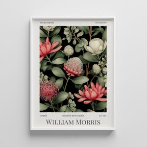 William Morris Botanical Poster, Floral Pattern Wall Art, Art Nouveau Printable, Vintage Wall Decor, Digital Morris Gift for Her