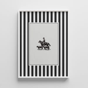 Vintage Cowboy Sketch Print: Mid-Century Western Wall Art (Digital Download)