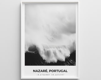 Nazare Portugal Surf Art Print: Surreal Ocean Wave Photography (Digital Download)