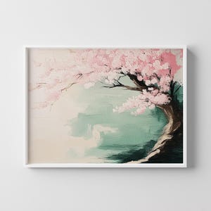 Cherry Blossom Oil Painting: Japanese Spring Wall Art (Digital Download)