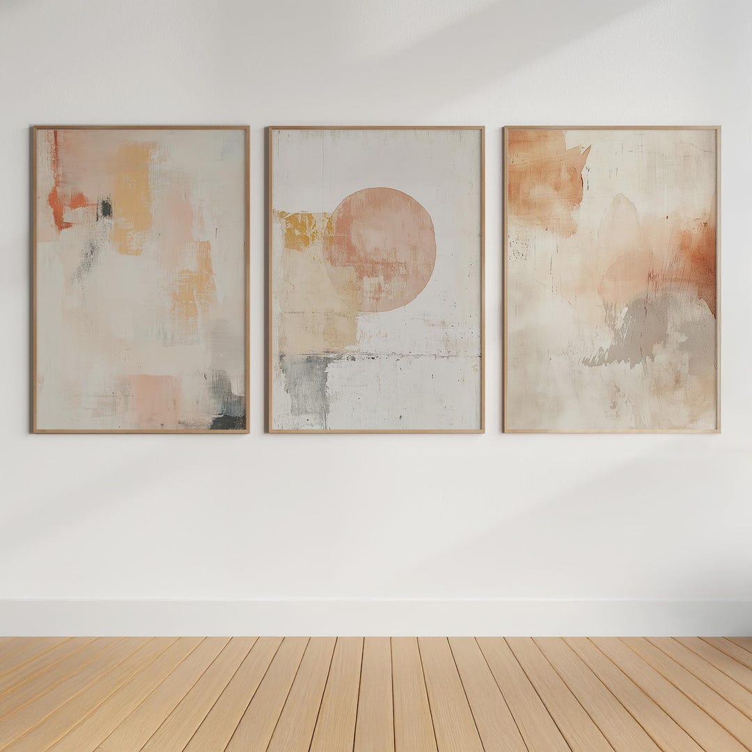 Wabi-sabi Poster Set of 3, Minimalist Wall Art in Warm Tones, Embrace ...