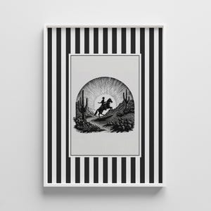 Vintage Cowboy Horse Sketch Print: Preppy Western Nursery Decor (Digital Download)