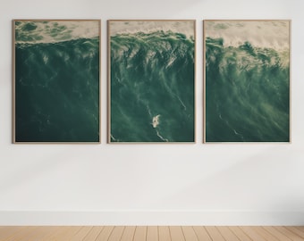 Nazaré Surf Poster Set: Portugal Ocean Wave Photography (Digital Download)