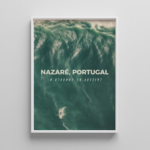 Nazare Portugal Wave Print: Surreal Ocean Surf Photography (Digital Download