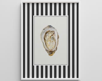 Ocean Stripes Art Print: Nautical Grandmillennial Decor (Digital Download)