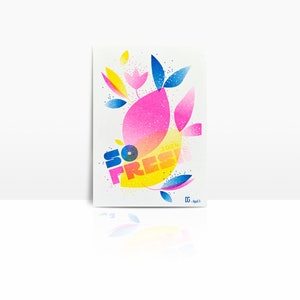 Cartão de risografia neon A6 - rosa neon SO FRESH