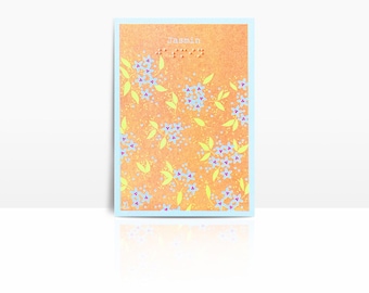 Tarjeta risográfica fluorescente A6 - JASMINE