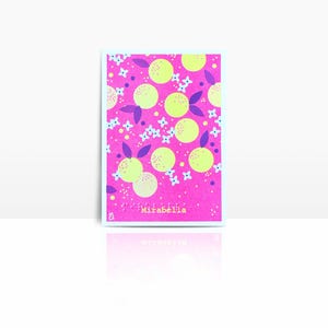 Carte risographie fluo A6 - MIRABELLA