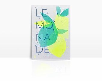Tarjeta risográfica fluorescente A6 - amarillo fluorescente LIMONADA