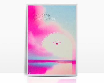 Tarjeta risográfica fluorescente A5 - ATARDECER