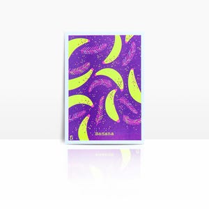 Carte risographie fluo A6 - BANANA