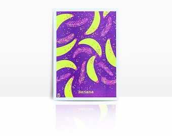Tarjeta risográfica fluorescente A6 - BANANA