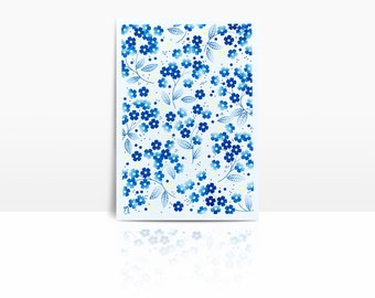 Tarjeta risográfica fluorescente A6 - Azul MYOSOTIS