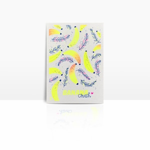 Carte risographie fluo A6 - BANANA CRUSH