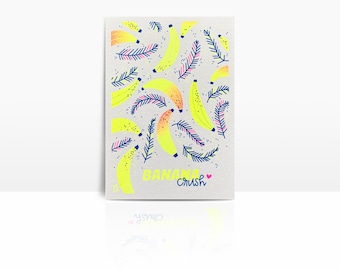 Tarjeta risográfica fluorescente A6 - BANANA CRUSH
