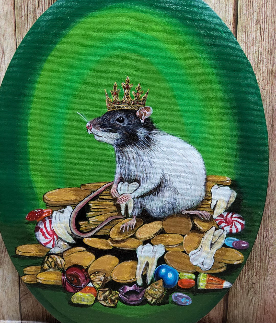 Tooth Fairy Original Acrylic Art 12x16 Rat Candy Teeth Wall Art - Etsy