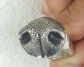 Dog Nose Ring Silver Pet Memorial Jewelry Bespoke Ring