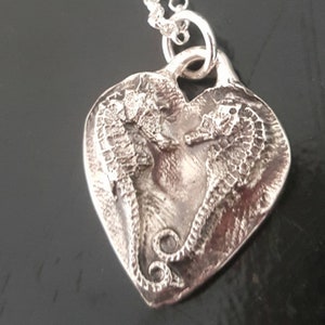 Seahorse Necklace, Sea Horse Pendant, Heart Seahorse, Heart Sealife, Seahorse Charm image 1