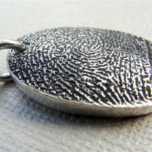 Custom Fingerprint Necklace Jewelry Thumbprint in Sterling Silver Personalized EXPRESS SHIPPING image 1