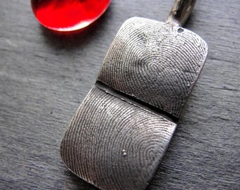 Collier bijoux en argent empreinte digitale en argent sterling personnalisé empreinte digitale