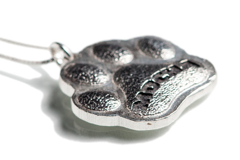 Dog Paw Necklace Jewelry Personalized Custom Sterling Silver Etsy