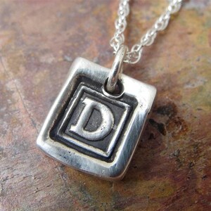 Initial Charm Necklace in Sterling Silver Personalized