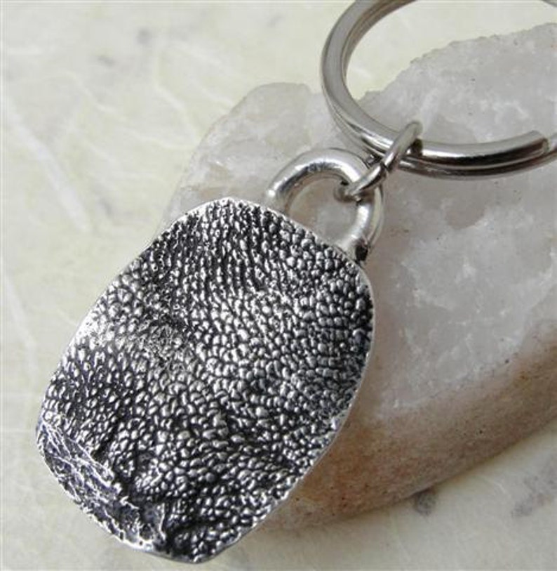 Dog Paw Keychain Personalized Cat Paw Key Chain Sterling Silver image 1