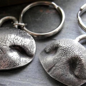 Dog Nose Keychain Personalized With Name Sterling Silver Large Dog image 2