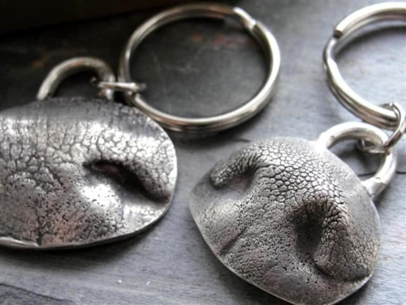 Dog Nose Keychain Personalized With Name Sterling Silver Large Dog image 2