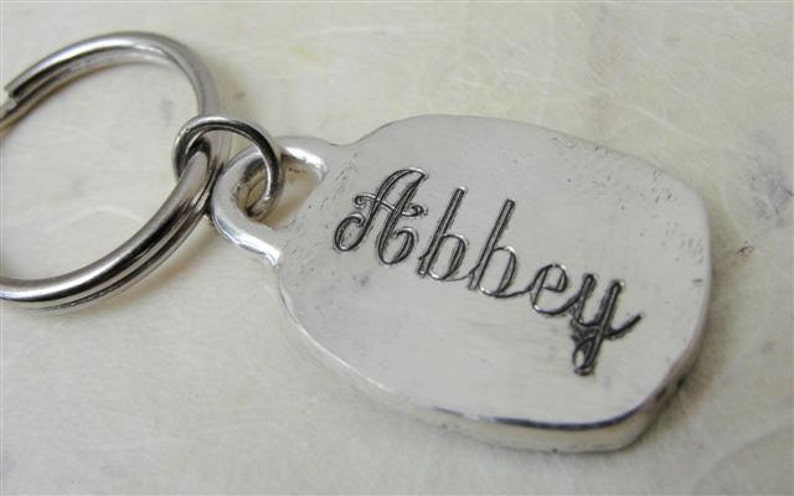 Dog Paw Keychain Personalized Cat Paw Key Chain Sterling Silver image 3