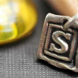 Initial Charm Necklace in Sterling Silver Personalized