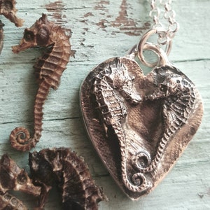 Seahorse Necklace, Sea Horse Pendant, Heart Seahorse, Heart Sealife, Seahorse Charm image 3