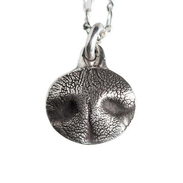 Dog Nose Print  Necklace Jewelry  Mini Dog Nose Charm Sterling Silver