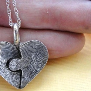 Fingerprint Puzzle Necklace Piece in Sterling Silver Personalized image 5