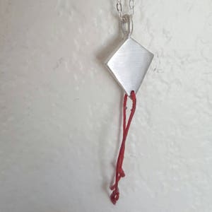 Silver Kite Necklace Wentworth Red String Kite Sterling Pendant image 5