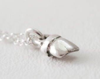Baby Tooth Necklace in Sterling Silver Front Tooth