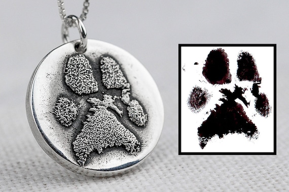 Personalised dog paw print necklace shop