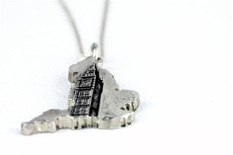 England Necklace Big Ben Clock Jewelry Sterling Silver Country Pendant image 3