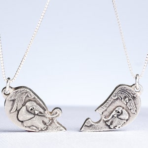 Puzzle Piece Heart Necklace Elephant Jewelry Sterling Silver image 2