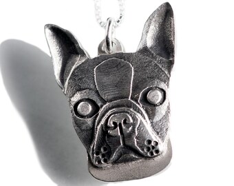 Boston Terrier  Necklace Jewelry Sterling Silver Dog Pendant Personalized