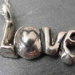 Love Silver Necklace in Sterling Silver image 1