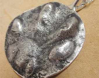 Cat Paw Necklace in Sterling Silver  Personalized