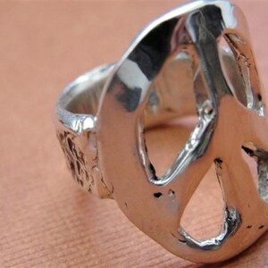 Peace Sign Ring in Sterling Silver image 4