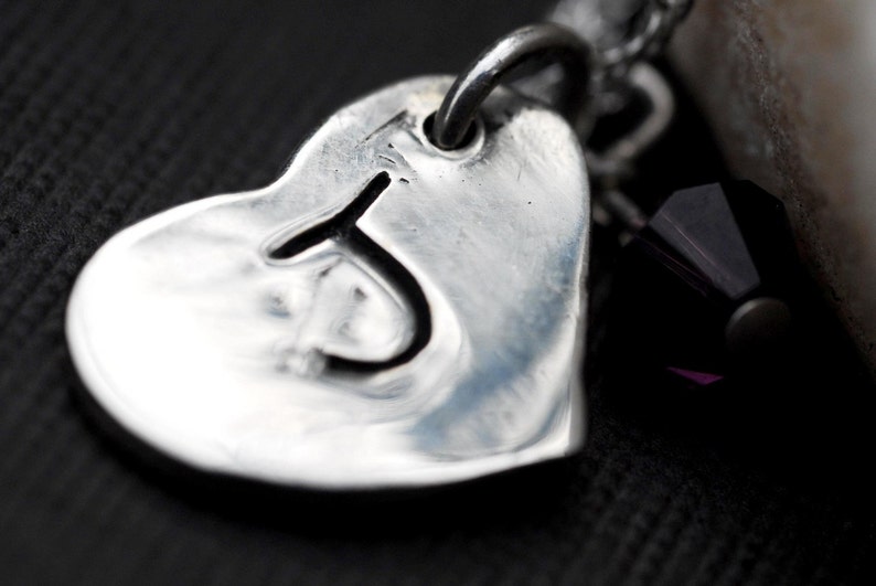 Custom Fingerprint Jewelry Heart Necklace Personalized Sterling Silver image 4