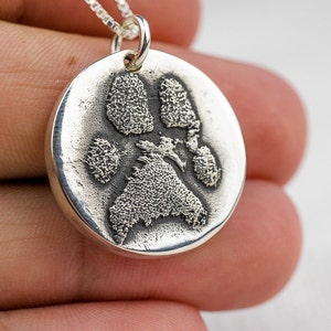 Dog Paw Print Necklace Jewelry Custom Personalized Sterling Silver image 2